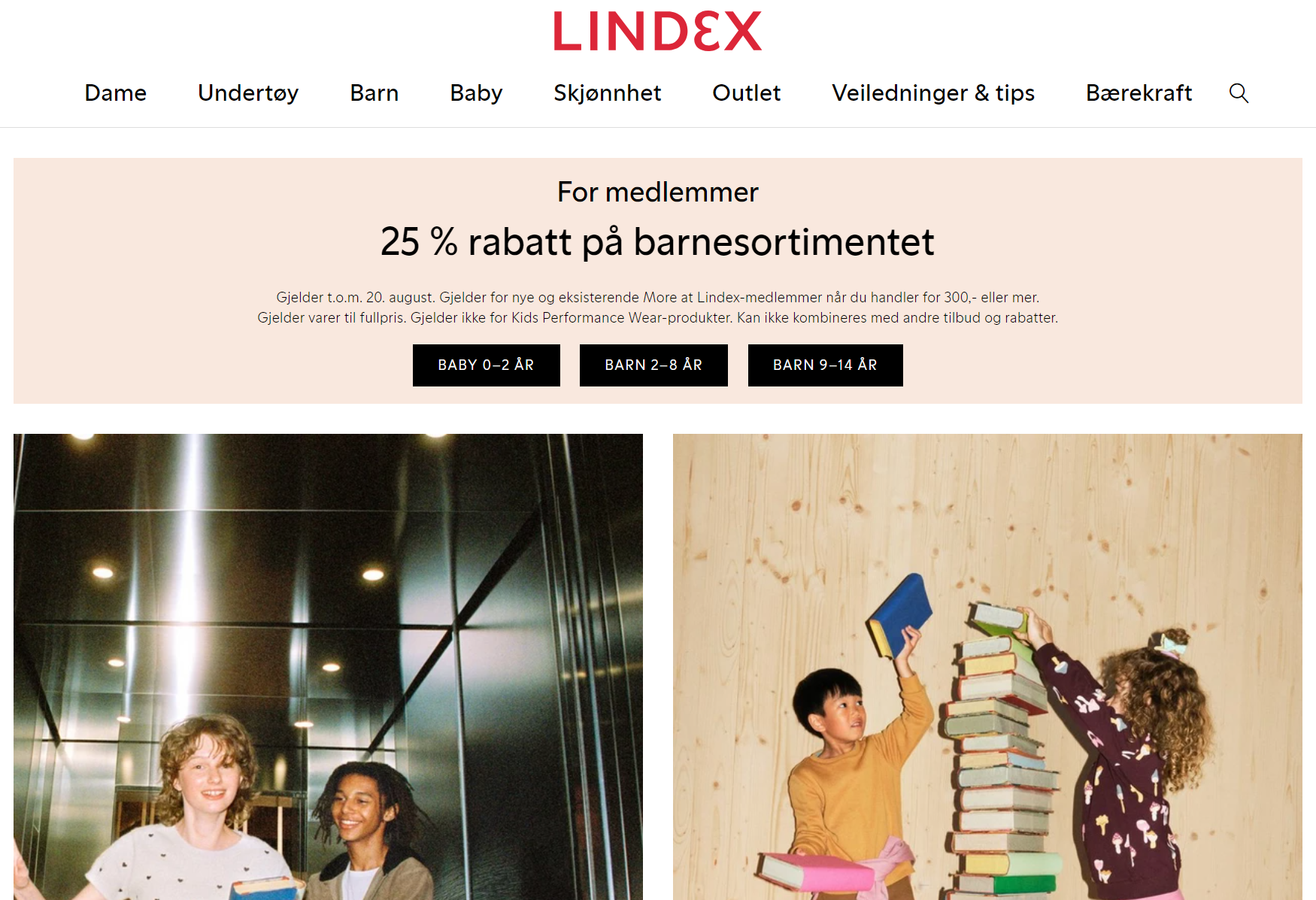25% rabatt på barneklær hos Lindex